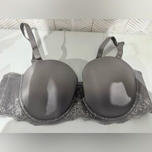 Torrid Curve Women Bra 46 C Gray‎ Lace Underwire Lightly Lined Adjustable Strap